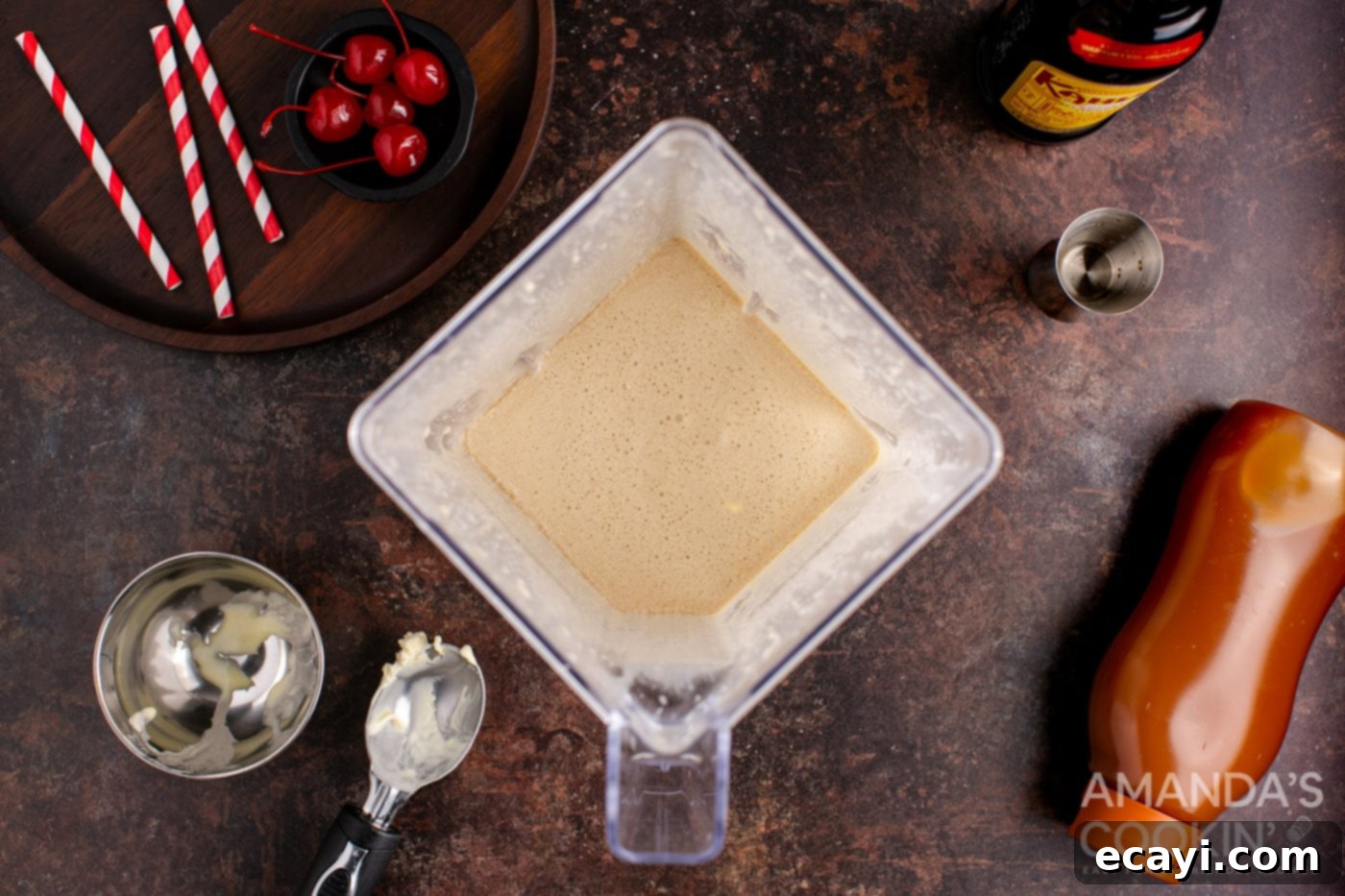 Butterscotch Velvet Sip 5 ingredients in blender