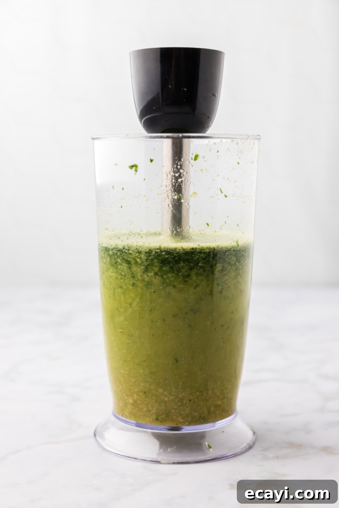 Ultimate Carne Asada Marinade 3 blitzing carne asada marinade with an immersion blender