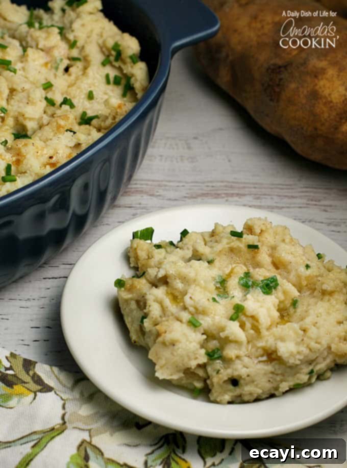 Golden Brown Butter Mash 6 A beautifully arranged plate featuring a generous serving of brown butter mashed potatoes, ready to be enjoyed.