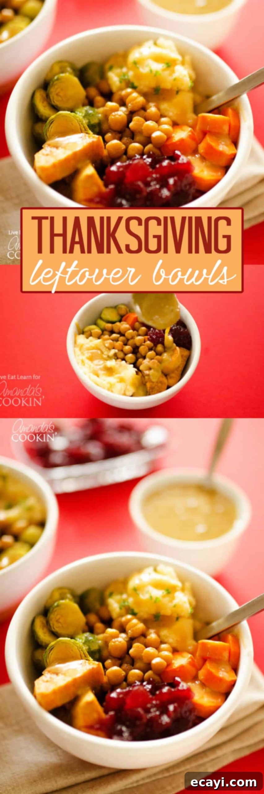 Ultimate Thanksgiving Leftovers Bowl 7 A collage of various Thanksgiving leftover bowls, showcasing different arrangements and ingredients, inspiring creative ways to enjoy post-holiday meals.