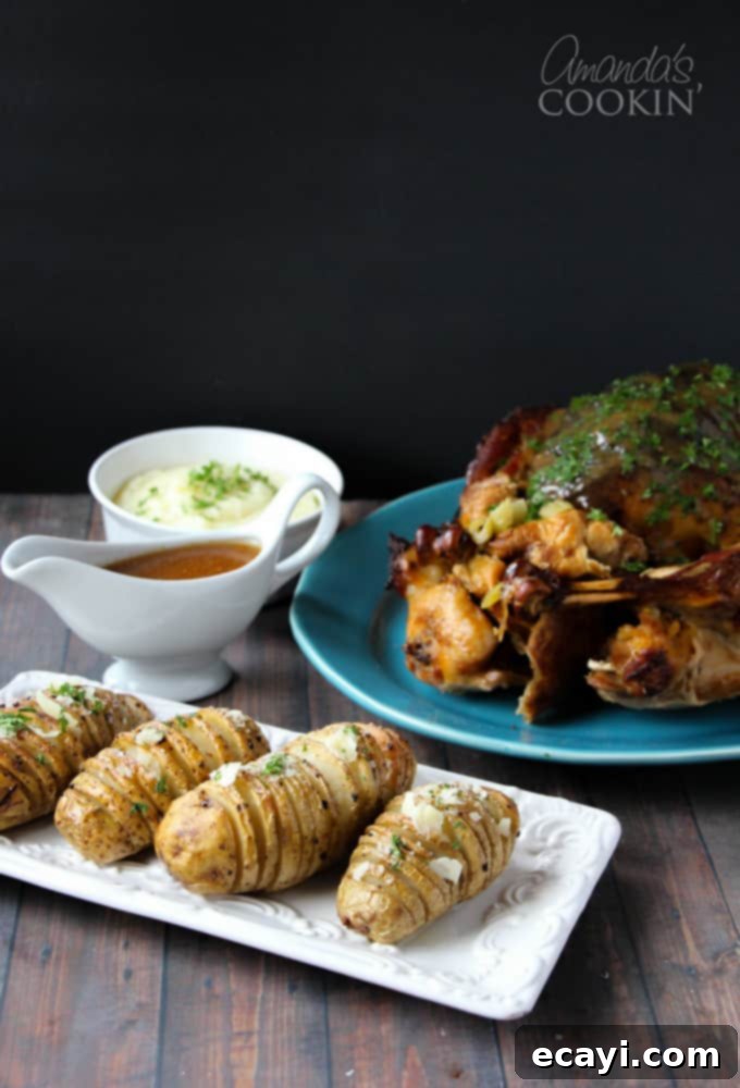 Golden Fan-Cut Potatoes 17 A delicious recipe for Hasselback potatoes, golden brown and perfectly fanned out, garnished with fresh herbs, ideal for any meal.