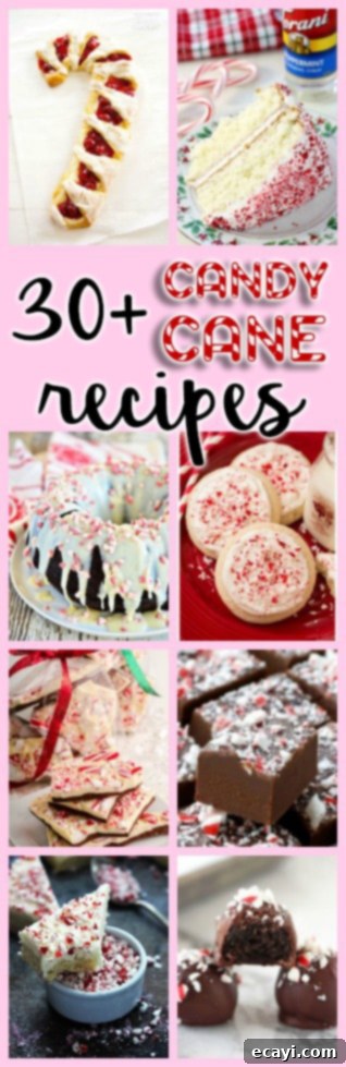 30+ Festive Peppermint and Candy Cane Treats 9 An assortment of photos of candy cane recipes.