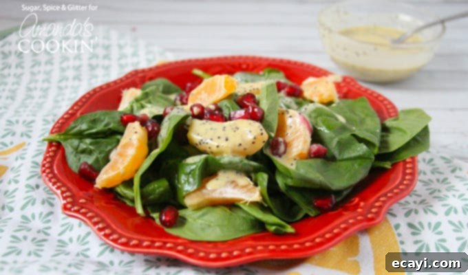 Jewel-Toned Pomegranate Clementine Spinach Salad 4 Pomegranate Clementine Salad