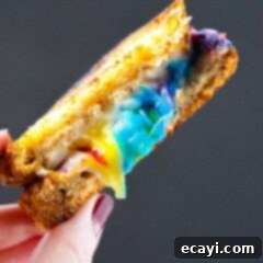 Kaleidoscope Grilled Cheese 2 rainbow grilled cheese