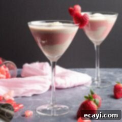 Blush Avalanche 4 pink mudslide with strawberry heart garnish