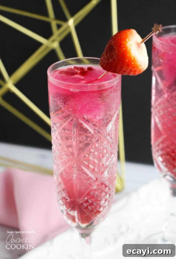 Cupid's Cocktail: The ultimate Valentine's Day champagne and strawberry vodka drink recipe. Cupid's Cocktail for Valentine's Day