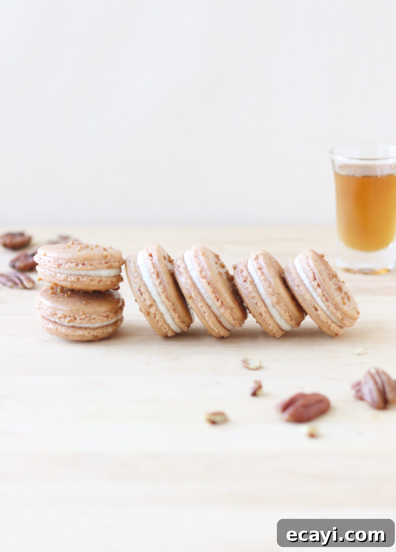 15 Maple Indulgences: Cookies, Candies, Cakes, Pies, and Beyond 11 Maple and Pecan French Macarons, a delicate tribute to golden maple syrup.
