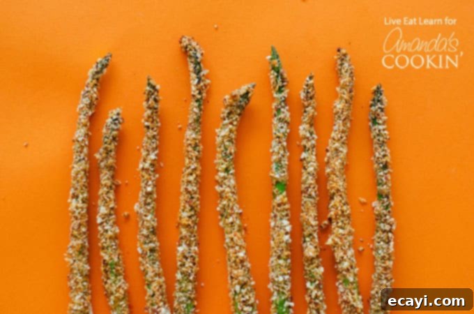 Crispy Almond Parmesan Asparagus Fries 4 We hope you enjoy these crispy Asparagus Fries!