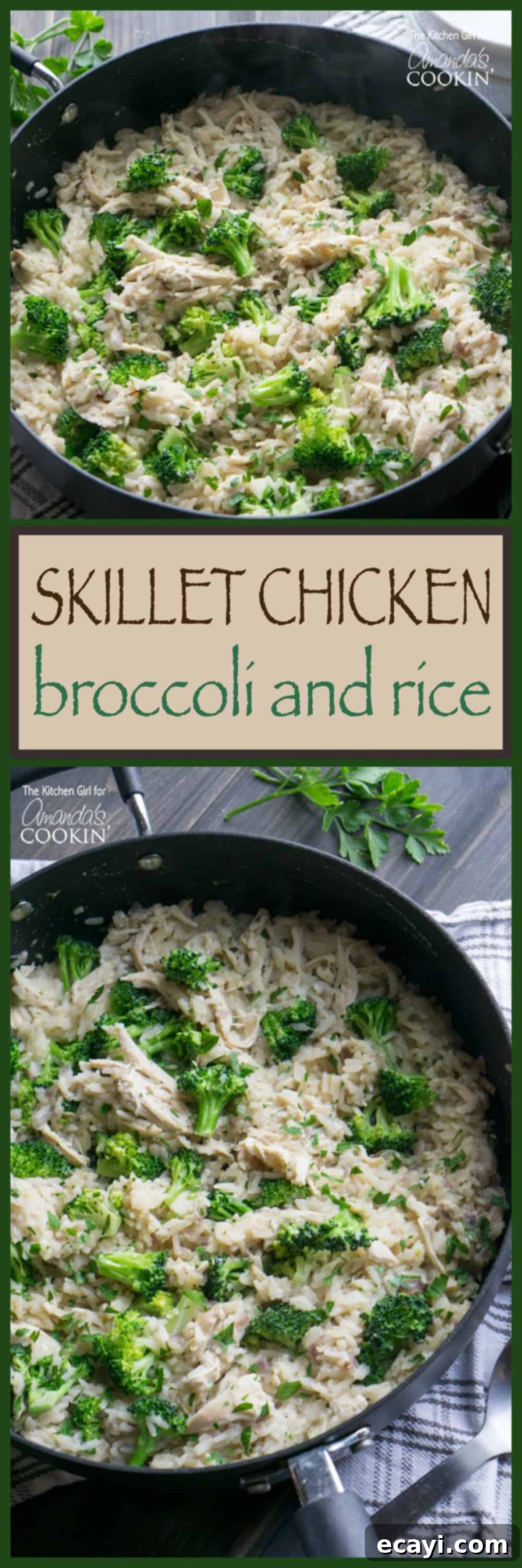 Skillet Chicken and Broccoli & Rice: Check out my new favorite way to make absolute magic happen with chicken, fresh broccoli, and white rice in one skillet #onepan #skillet #skilletrecipes #chickenrecipes #chicken #broccoli #rice #easydinner #dinnerideas #onepotdinners #skilletdinner #chickendinner #chickencasserole #casserole Skillet Chicken, Broccoli & Rice