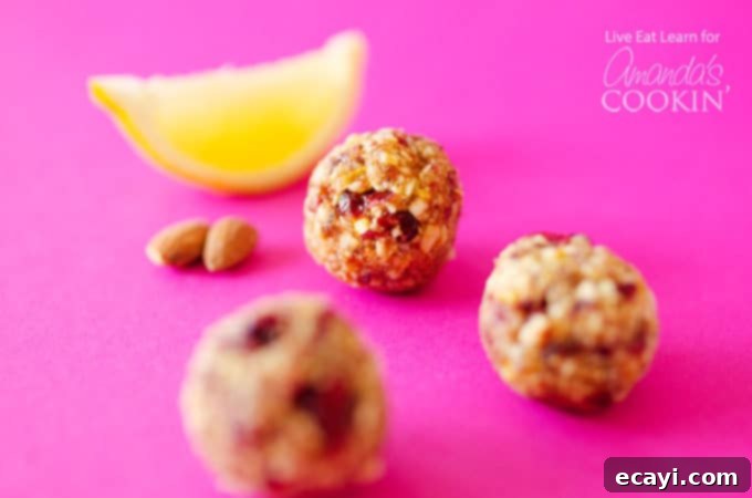 These cranberry breakfast bites are the perfect healthy morning pick-me-up, don't you agree? Horizontal shot of healthy cranberry breakfast bites arranged on a plate, garnished with fresh cranberries, perfect for showcasing a nutritious morning snack.