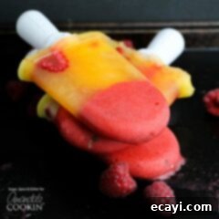 Refreshing Raspberry Mango Popsicles 6 stack of popsicles