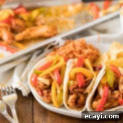 One-Pan Chicken Fajitas 7 plate of chicken fajitas