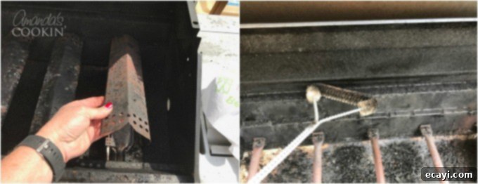 The Gas Grill Deep Clean: Restore Its Shine & Performance 4 grill grates being brushed and cleaned