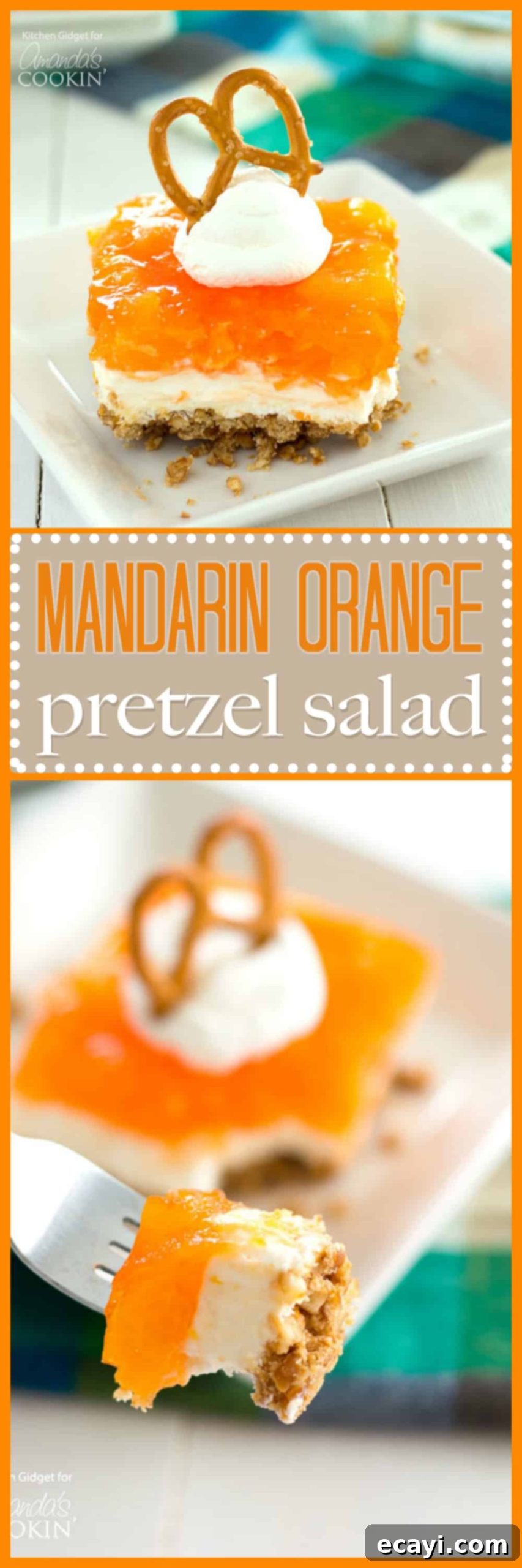 Sunshine Mandarin Gelatin Dessert 8 pinterest image with text
