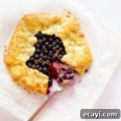 Golden Lemon Blueberry Galette 6 blueberry galettte on parchment