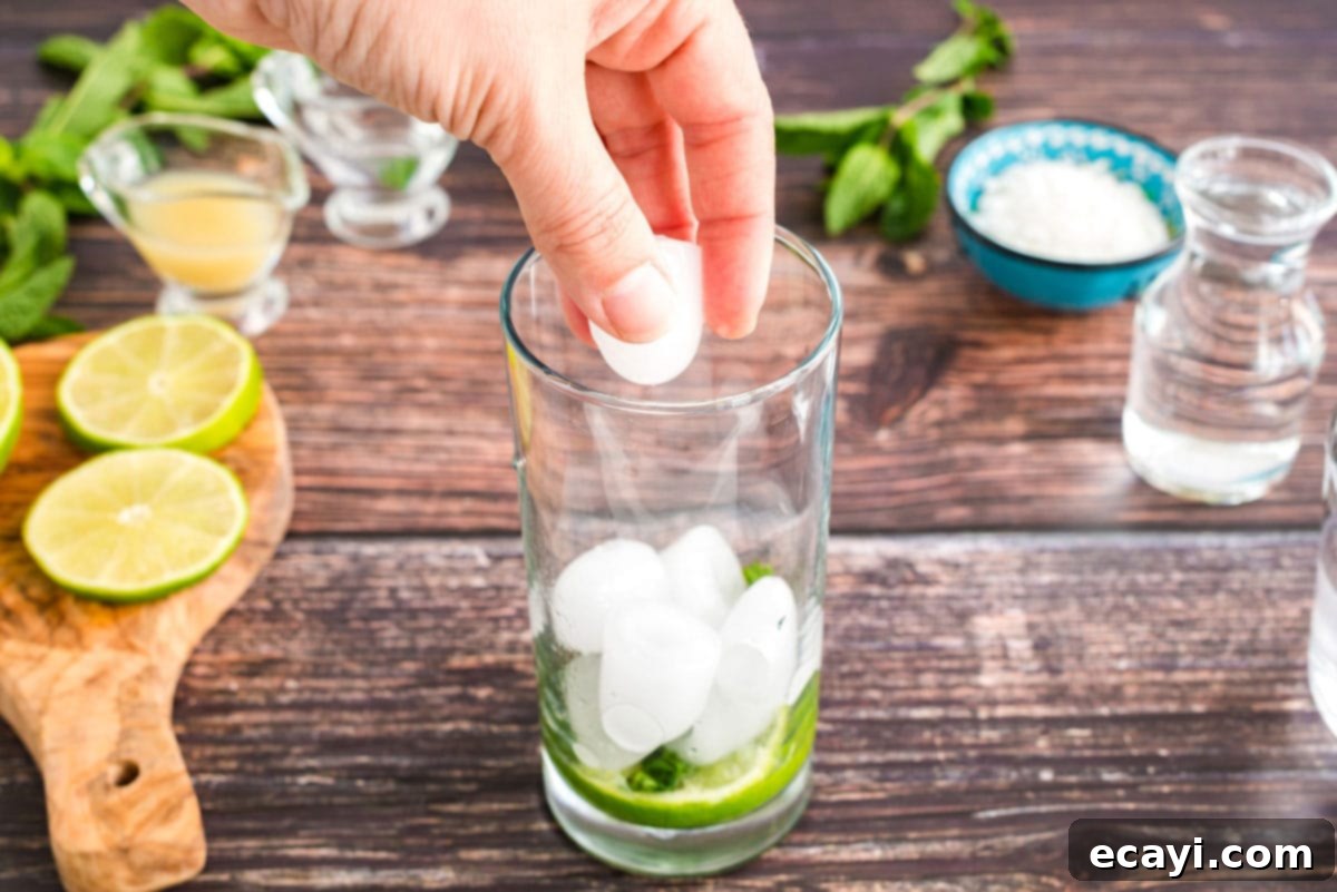 Island Coconut Dream 4 adding ice to glass