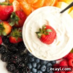 Luscious Cream Cheese Fruit Dip 5 cream cheese fruit dip and fruit on a platter