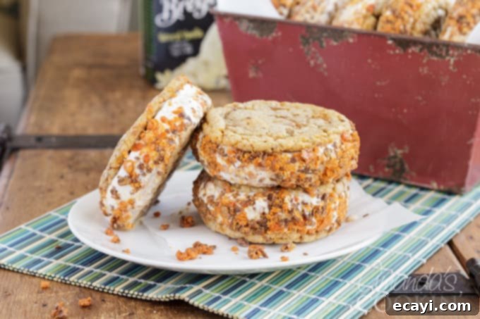 Butterfinger Crunch Ice Cream Sandwiches 9 how to make ice cream sandwiches for Butterfinger lovers!