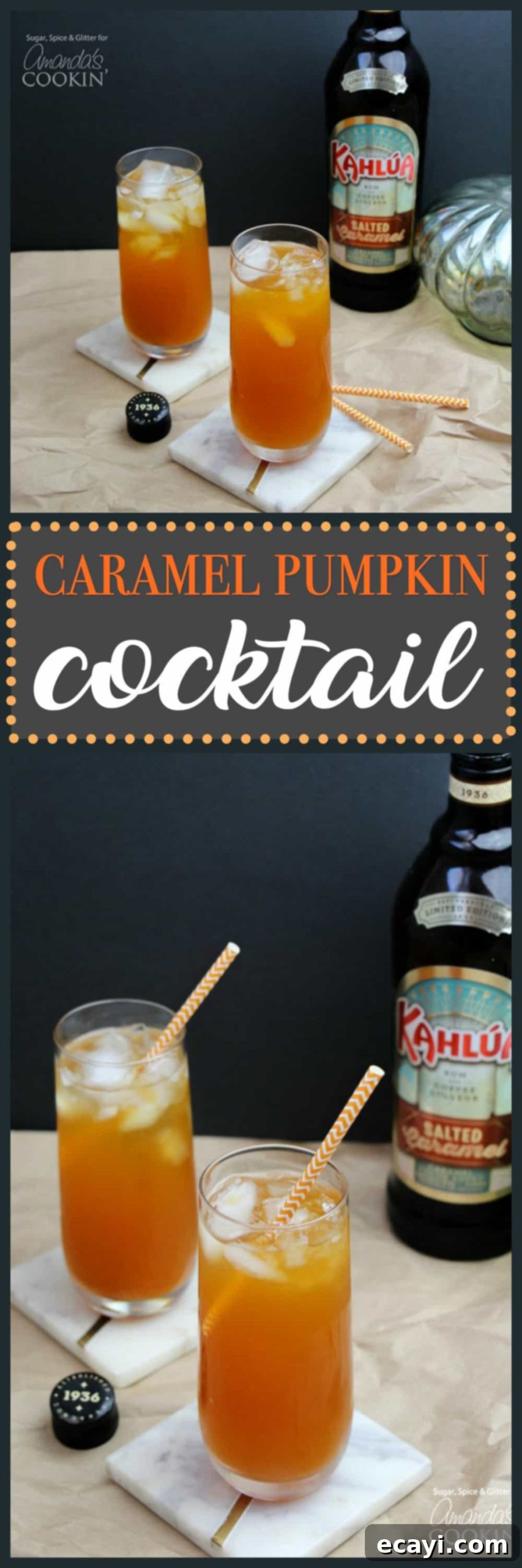 This Caramel Pumpkin Cocktail is a delicious way to enjoy all of your favorite fall flavors like caramel and pumpkin, in one icy cocktail! #caramel #kahlua #cocktails #fall #falldrinks #carameldrinks #fallparty #saltedcaramel #fallcocktail #pumpkin #pumpkindrinks #pumpkincocktails #pumpkinflavor pumpkin