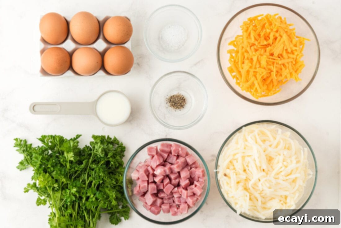 Savory Ham and Cheese Morning Bake 4 Ingredients for Ham and Cheese Breakfast Casserole