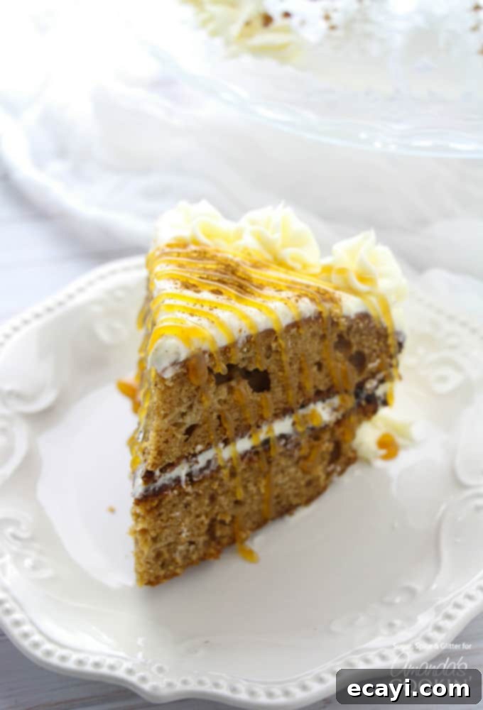 Delectable spice cake recipe, perfect for fall. Slice of spice cake