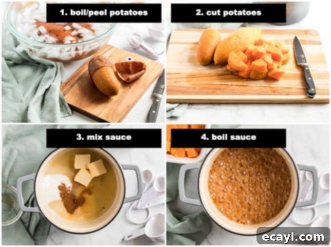 Caramelized Yams 5 candied yams step photos