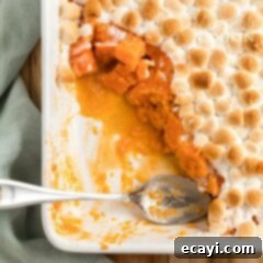 Caramelized Yams 8 half empty pan of candied sweet potatoes