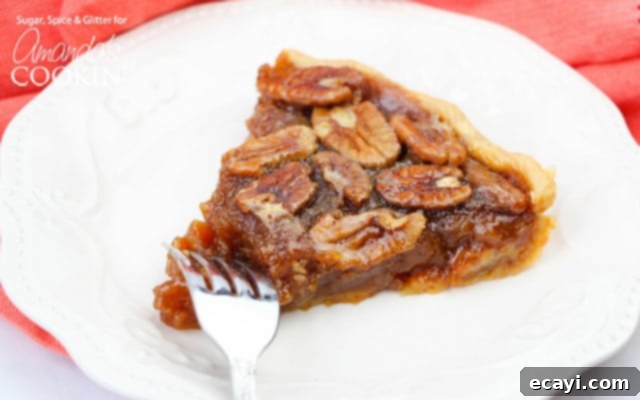 Classic Pecan Pie 5 This pecan pie only takes about 15 minutes active time to prepare, making it a quick and easy holiday dessert.