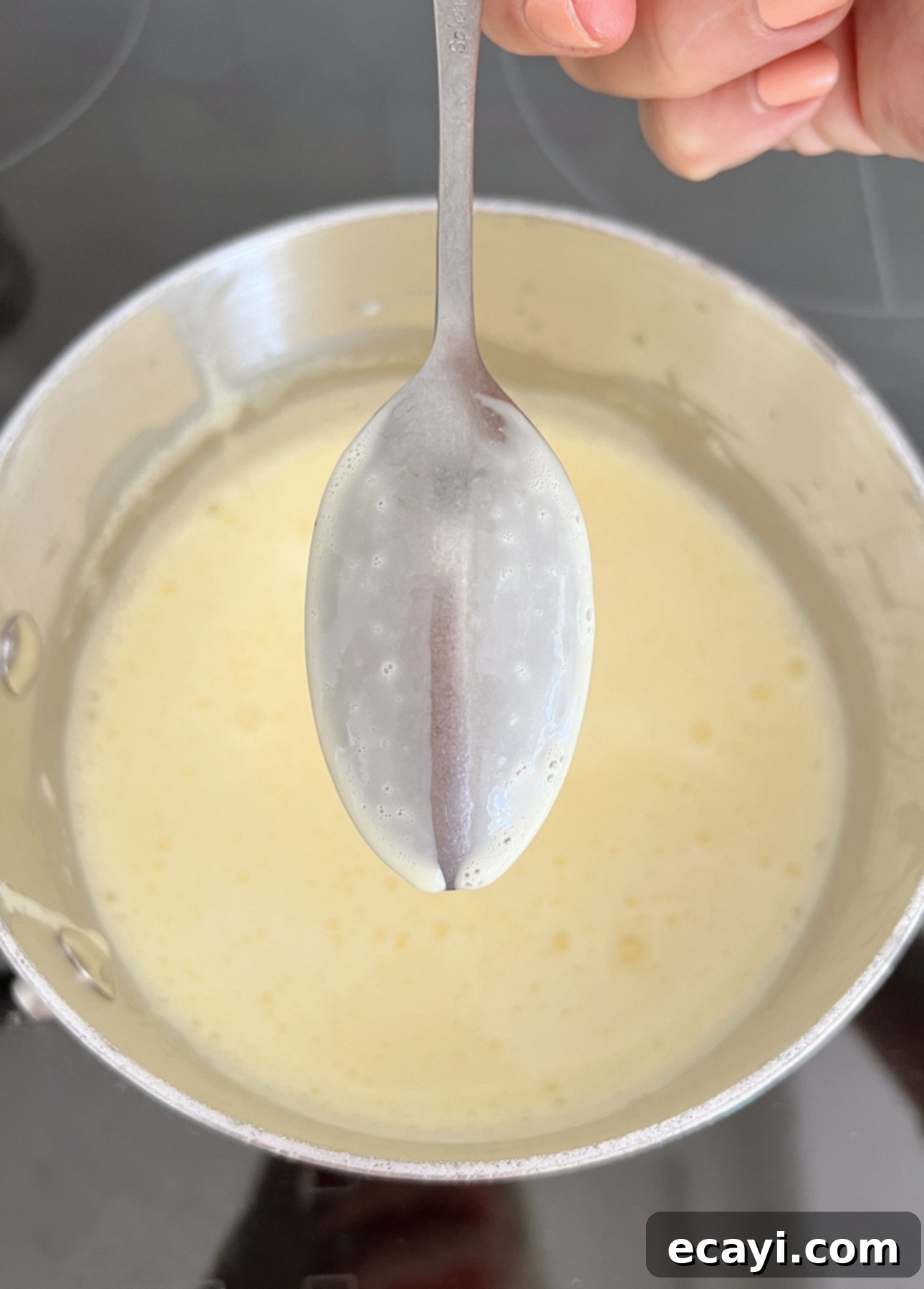 Kadifemsi Fransız Çikolatalı Pots de Crème Tarifi 8 The Spoon Test: How to check if custard for Pots de Crème is properly cooked