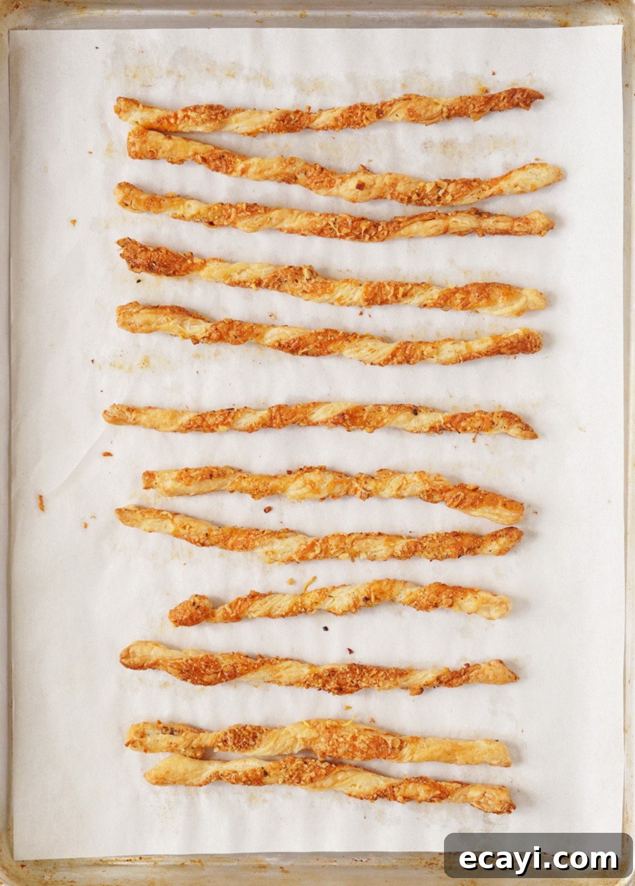 Effortless Cheesy Twists 5 Close-up of baked cheese straws