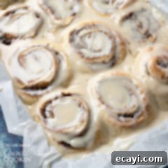 Sweet Cinnamon Comfort Rolls 9 Homemade Cinnamon Rolls in a pan