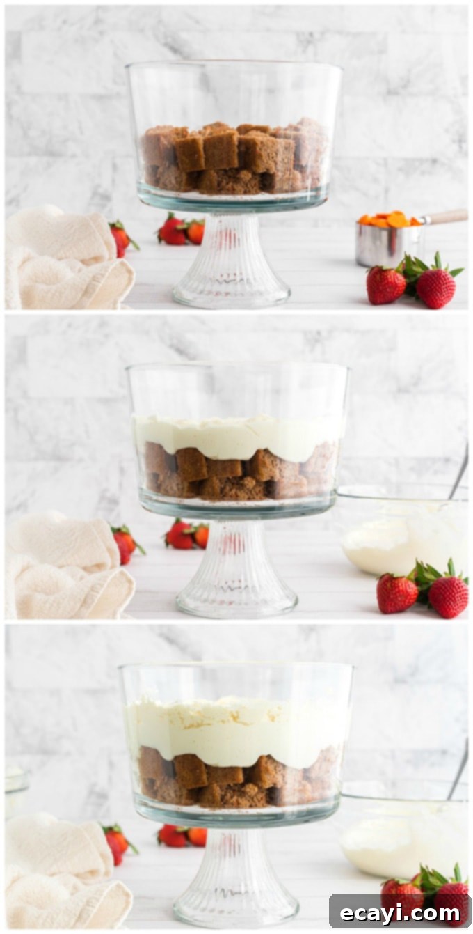 Spiced Carrot Cake Trifle 3 layering the trifle