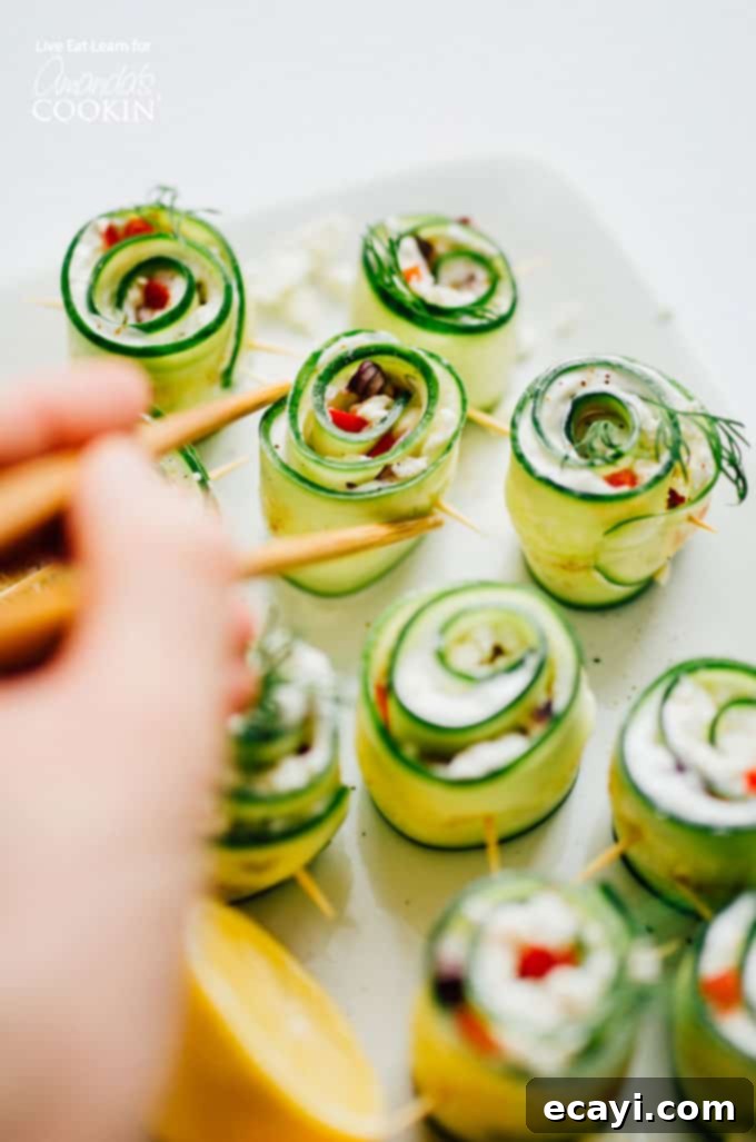 Greek Salad Sushi Rolls 2 The perfect summer appetizer for any party: Greek Salad Sushi!