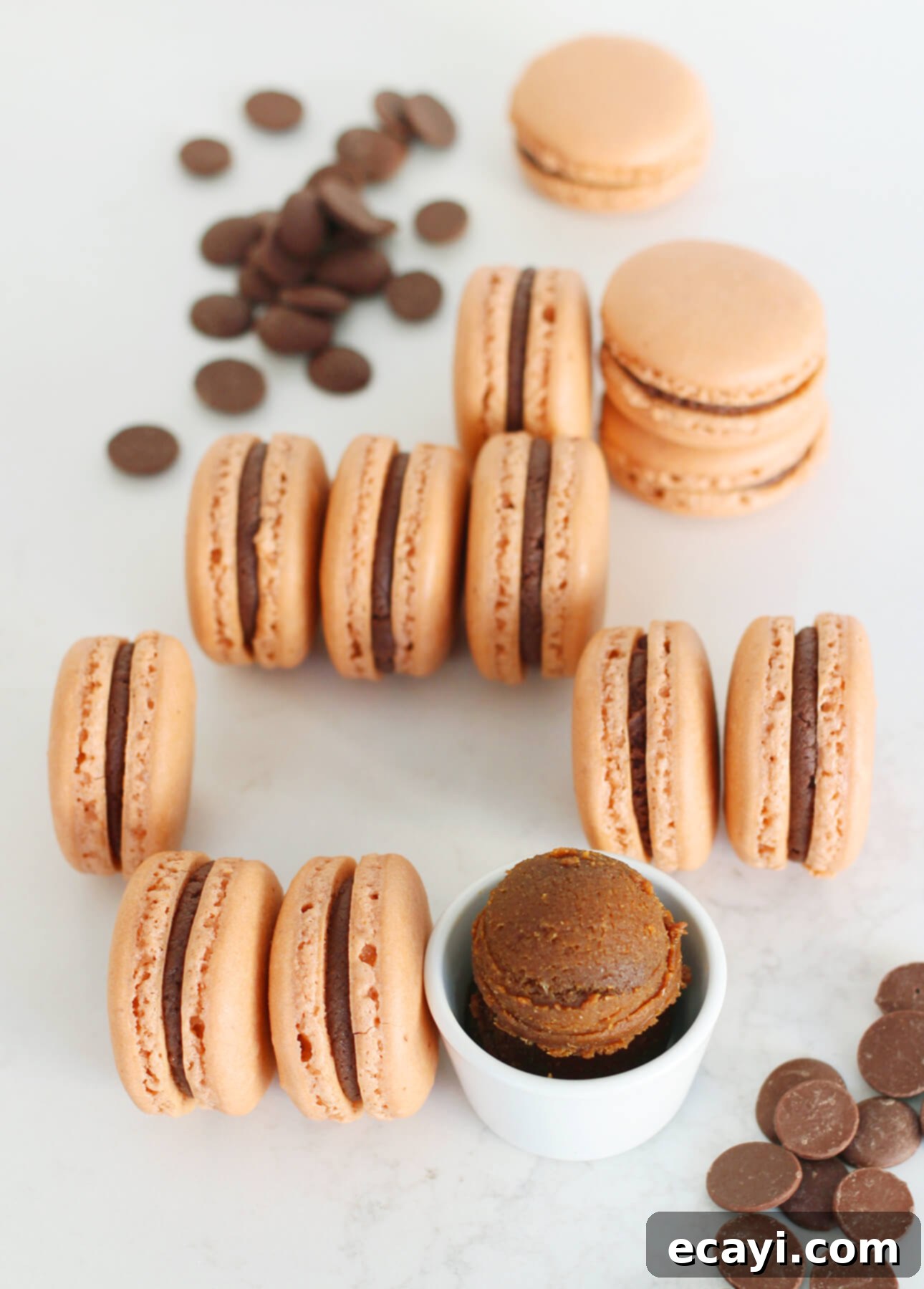 Bake a Rainbow: 15 Homemade Macaron Recipes 5 Milk Chocolate Miso Macarons // FoodNouveau.com