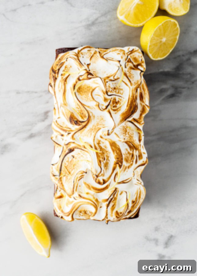 Zesty Olive Oil Cake with Golden Meringue Peaks 5 Lemon and Olive Oil Cake with Toasted Italian Meringue // FoodNouveau.com