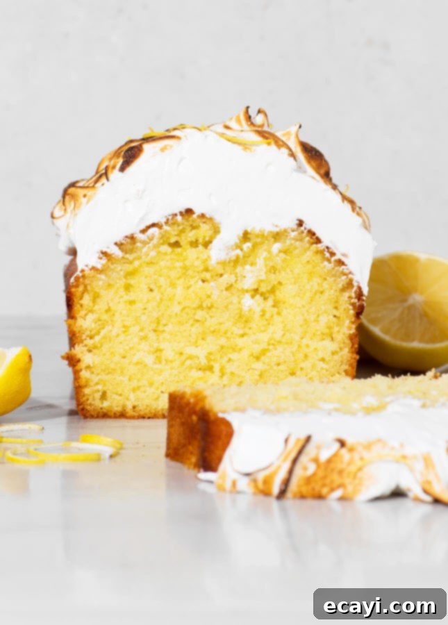 Zesty Olive Oil Cake with Golden Meringue Peaks 7 Lemon and Olive Oil Cake with Toasted Italian Meringue // FoodNouveau.com