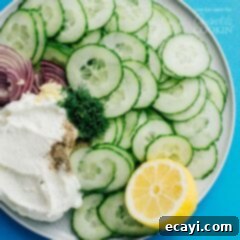 Refreshing Cucumber Yogurt Salad 2 plate of cucumber and Tzatziki