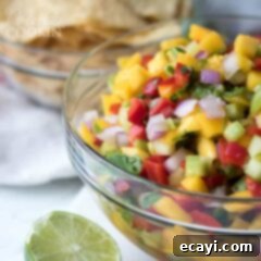 Tropical Mango Salsa 2 Mango Salsa: full of fresh ingredients