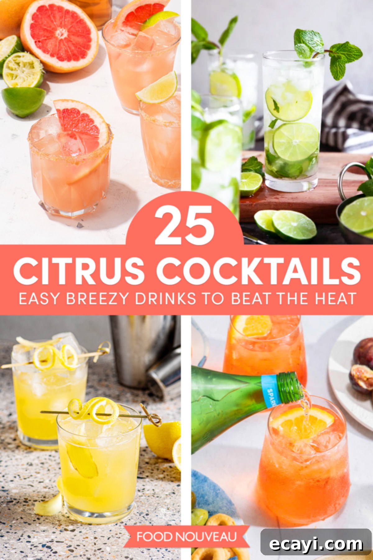 Zesty Citrus Cocktails: 25 Refreshing Recipes to Escape the Heat 2 A vibrant collection of 25+ incredibly refreshing citrus cocktail recipes, featuring lemons, limes, oranges, and grapefruits, perfect for summer entertaining and beating the heat.