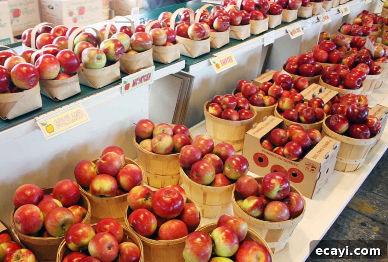 25 Scrumptious Apple Cake Delights 4 Île d'Orléans apples at Québec City's Old Port Market. // FoodNouveau.com