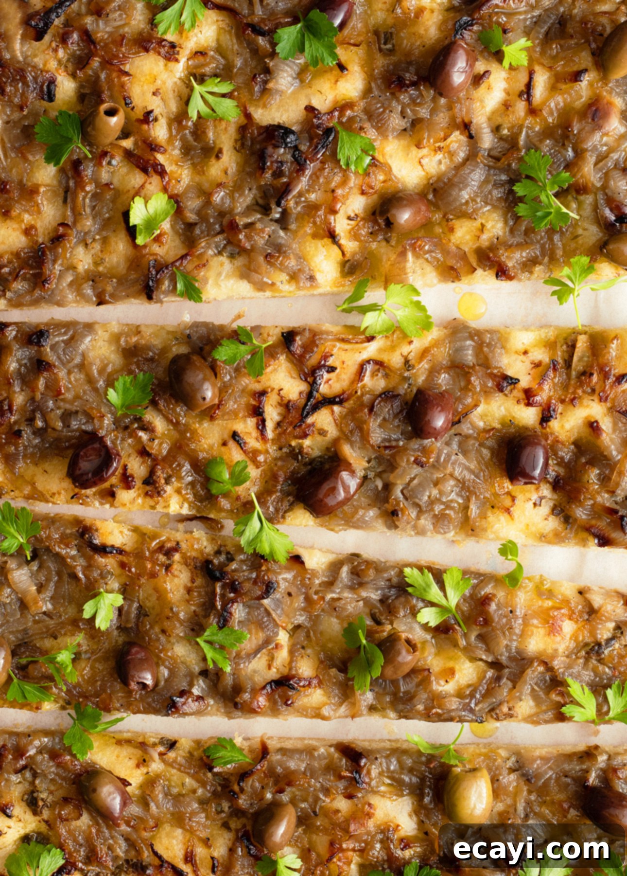 Golden Perfection Pissaladière A Provençal Onion and Anchovy Flatbread 9 Pissaladière, an irresistible flatbread from the South of France // FoodNouveau.com
