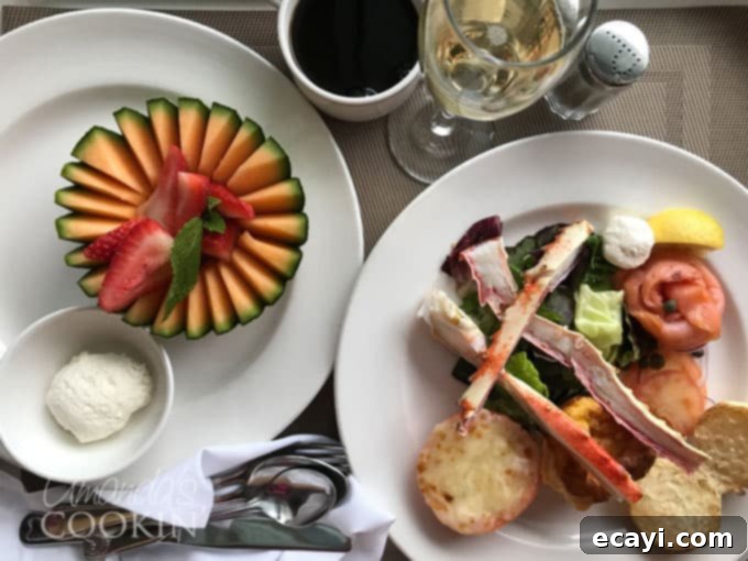 Key West Kiss Martini 6 Delicious Alaskan cruise breakfast served via room service, highlighting the luxurious experience