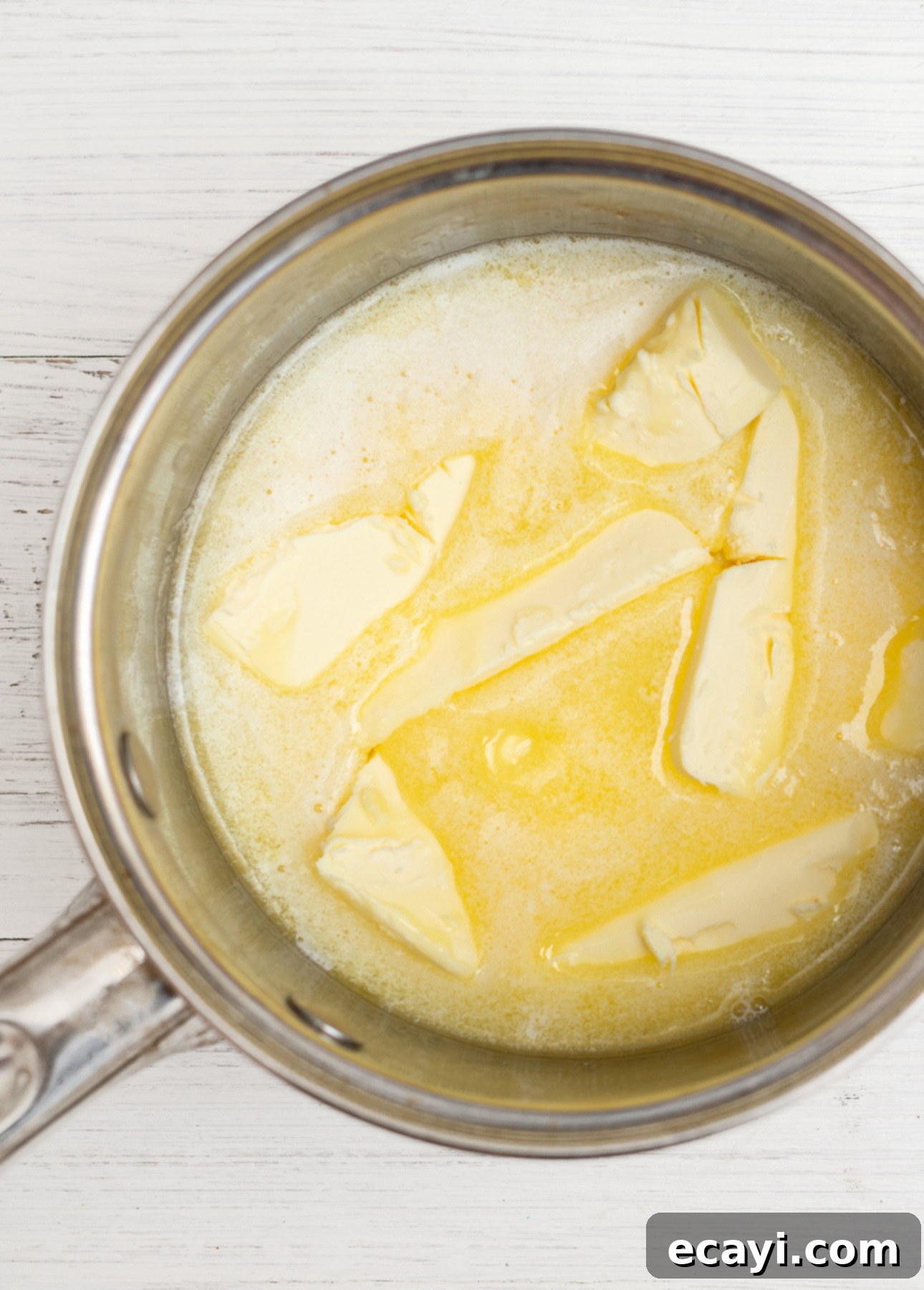 The Secret to Perfect Brown Butter: A Video Tutorial 3 Butter melting in a saucepan