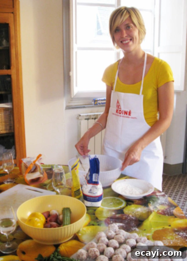 Golden Caramelized Lemon Tuscan Meatballs 4 Attending a cooking class organized by the Koinè Center in Lucca, Italy