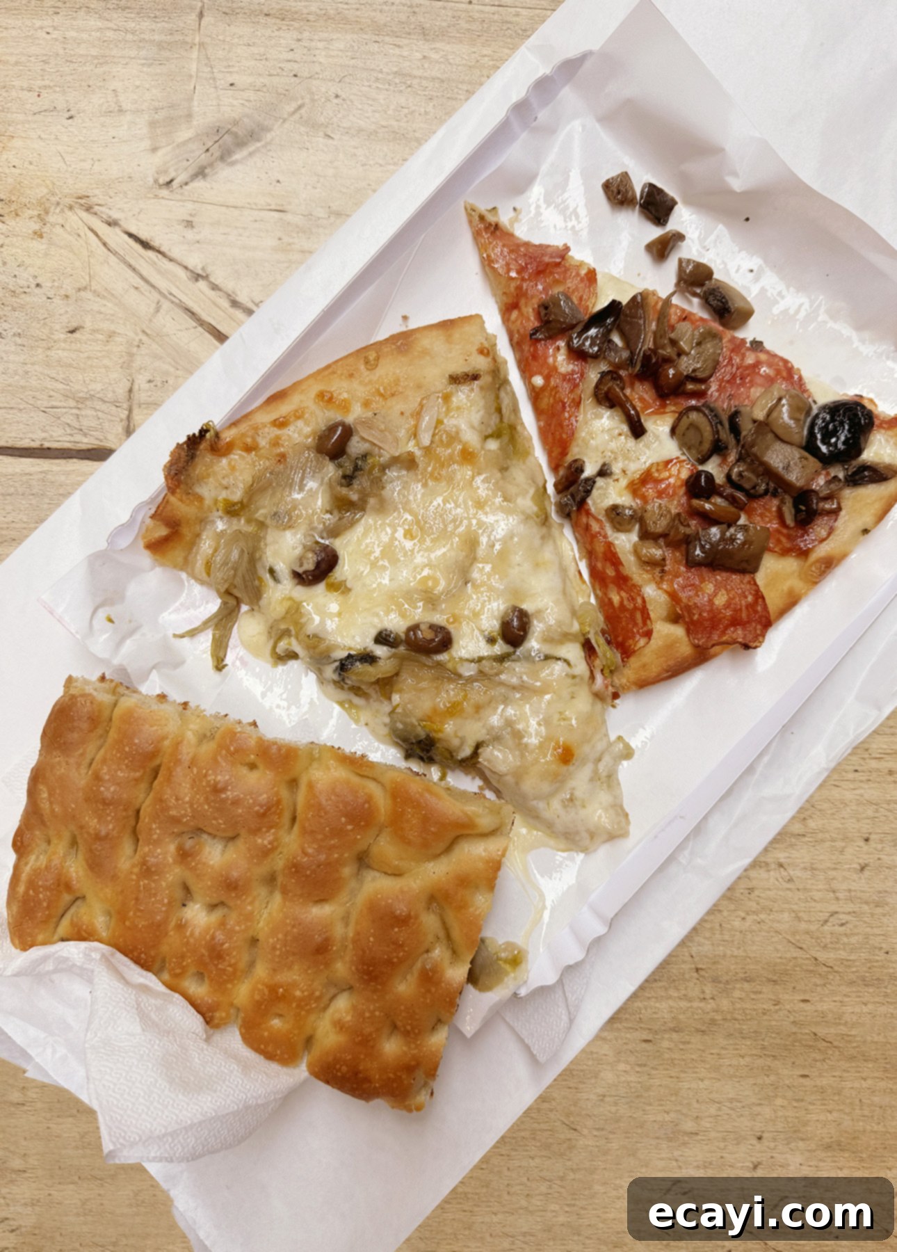 Bake Perfect No-Knead Focaccia Effortlessly 18 Focaccia sold as "pizza" slices in Torino, Italy // FoodNouveau.com
