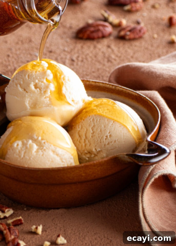 Silky Maple Bliss 7 Maple gelato drizzled with pure maple syrup // FoodNouveau.com