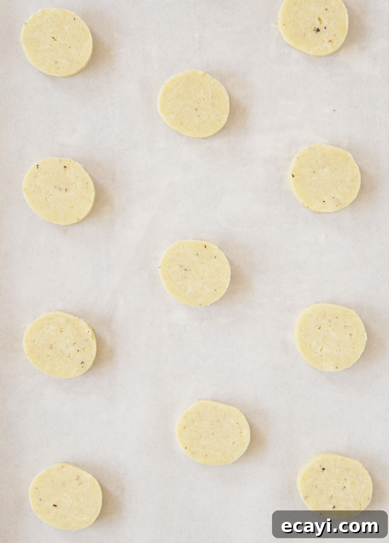 Golden Parmesan Shortbread 5 Parmesan Sablés, easy slice-and-bake savory cookies make with parmesan cheese and black pepper, before baking // FoodNouveau.com