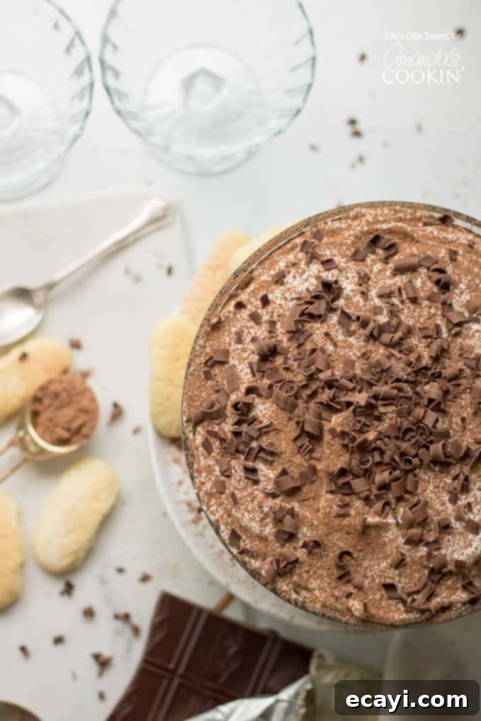 You can't go wrong with a tiramisu trifle for your next potluck or gathering! Tiramisu trifle from above