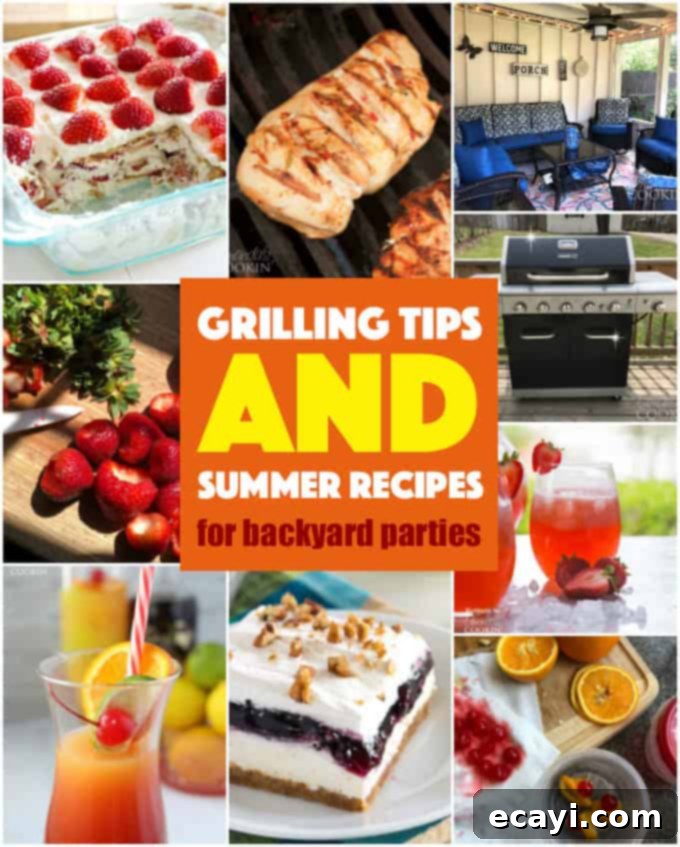 If you're hosting a backyard barbecue, there are definitely some tips and tricks I have learned over the years. From making moist, delicious hamburgers to creating little touches for the best barbecue ever! #BestMealsAtHome #HostedbyHellmanns #Walmart #sponsored Backyard Party: Grilling Tips & Summer Recipes, featuring a beautifully set table with grilled food