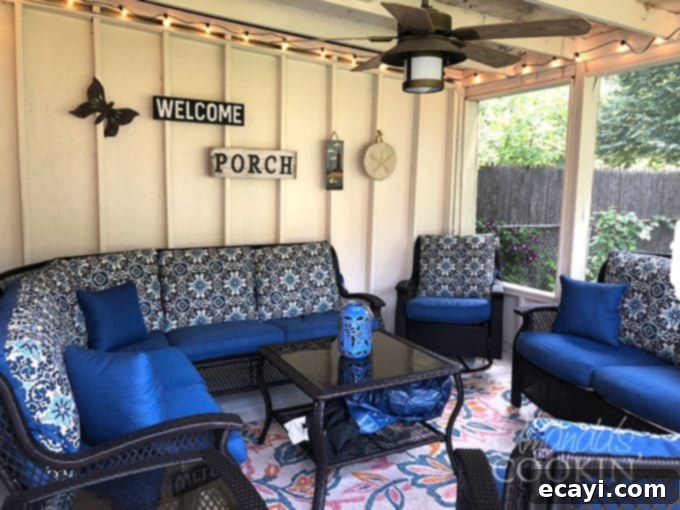 Master Your Backyard Barbecue 8 Amandas screened porch, a comfortable area for a backyard party